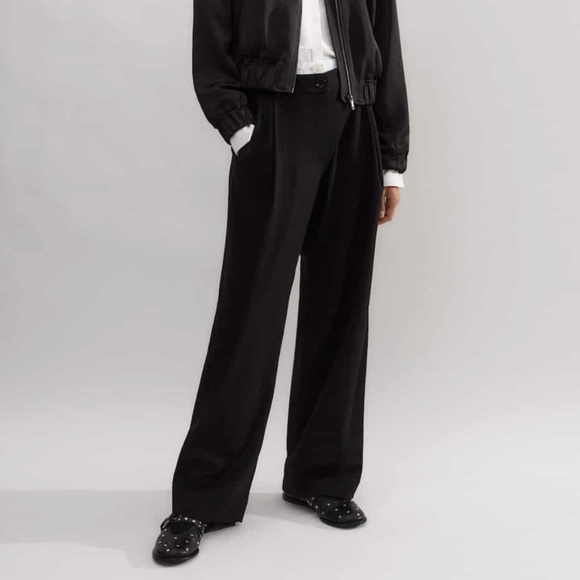 NWT ME + EM Elasticated Waist Relaxed Tapered Pant Italian Wool Blend Size 4 - Picture 2 of 16